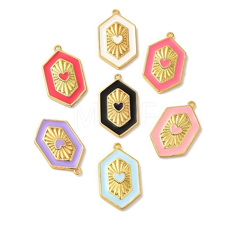 Rack Plating Brass Enamel Pendant KK-A229-31G-1