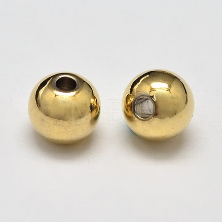 Rack Plating Brass Round Spacer Beads X-KK-I601-6mm-G-RS-1