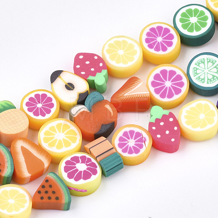 Handmade Polymer Clay Beads Strands X-CLAY-S092-24-1