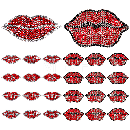 24Pcs 2 Styles Resin Rhinestone Hotfix Rhinestone DIY-PH0038-25-1