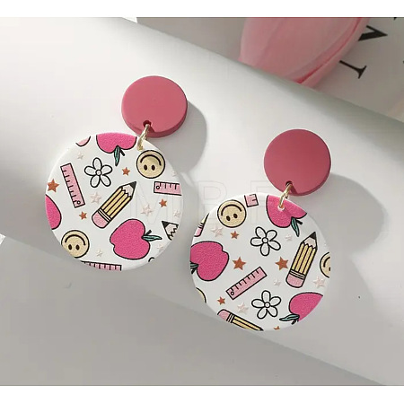 Acrylic Dangle Stud Earrings FS-WG5876E-07-1