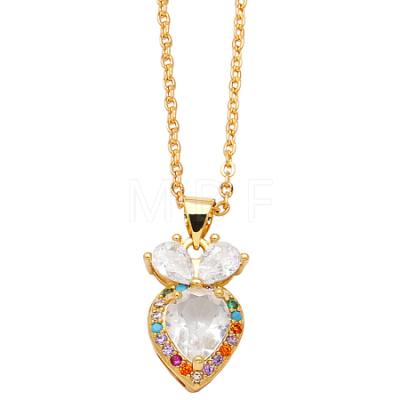 Brass Micro Pave Colorful Cubic Zirconia Pineapple Cherry Carrot Pendant Necklaces for Women EP3159-3-1