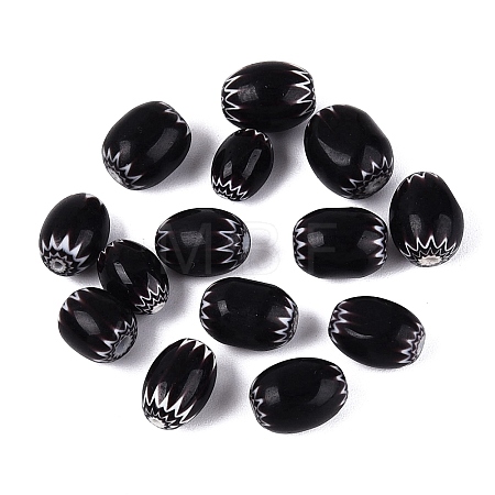 Handmade Millefiori Glass Barrel Beads LA-N002-02B-1