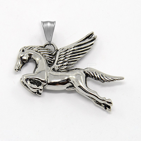 Retro Men's 304 Stainless Steel Big Pegasus Pendants STAS-O044-80-1