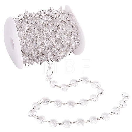 1 Roll Acrylic Octagonal Beads Chain Garland AJEW-SP0006-11-1