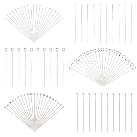 600Pcs 3 Styles 304 Stainless Steel Head Pins and Eye Pins Sets STAS-PH0004-89-1