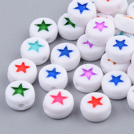 Opaque Acrylic Enamel Beads X-MACR-S273-34-1