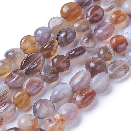 Natural Botswana Agate Beads Strands X-G-P433-20-1