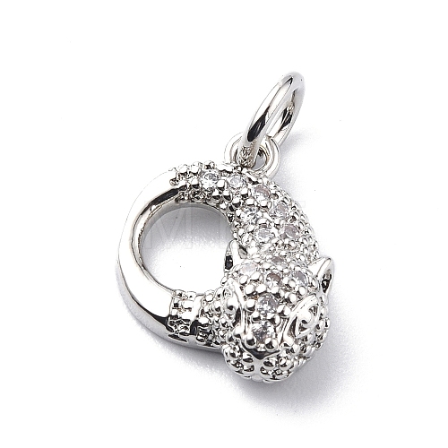 Brass Micro Pave Cubic Zirconia Charms ZIRC-F131-03P-1