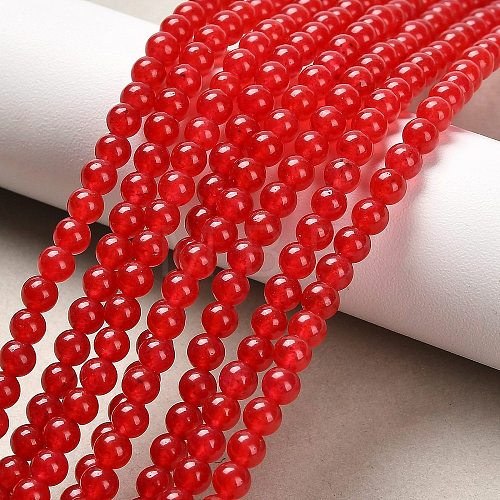 Natural & Dyed Malaysia Jade Bead Strands G-A146-4mm-A02-1