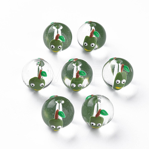 Transparent Glass Enamel Beads GLAA-N049-005-1