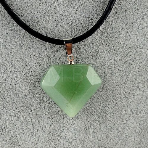 Natural Green Aventurine Faceted Pendants PW-WGFB581-04-1