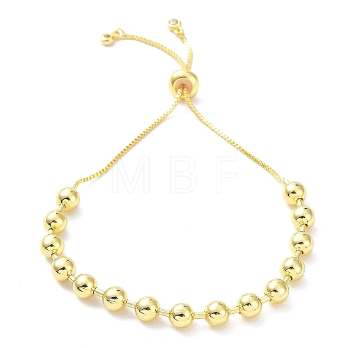 Long-Lasting Plated Brass Round Bead Slider Beacelets for Women Men BJEW-E089-01G-03-1