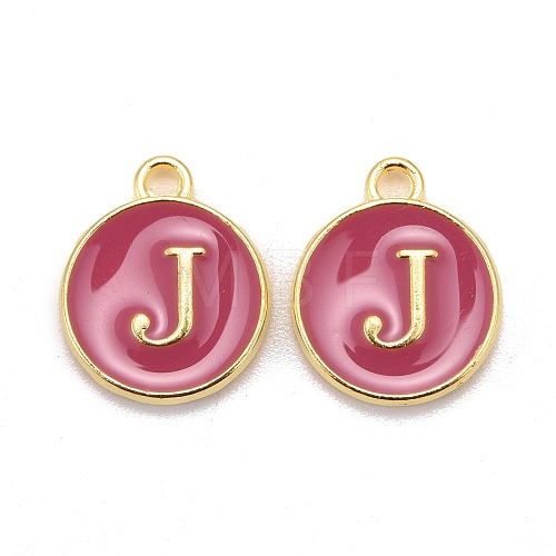 Golden Plated Alloy Enamel Charms X-ENAM-S118-08J-1