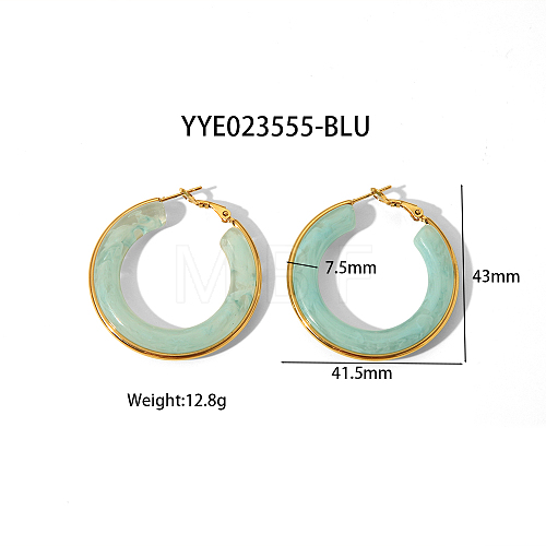 Stylish Stainless Steel Fever Hoop Earrings KA3294-4-1