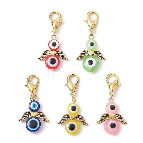 Ecil Eye Angel Resin Pendant Decorations HJEW-JM01514-01-1