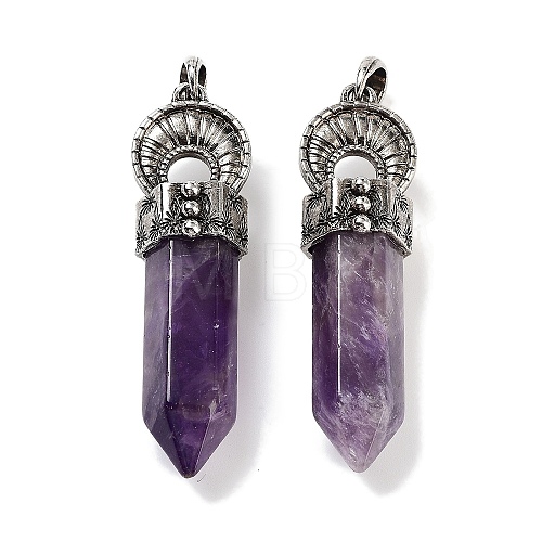 Natural Amethyst Pointed Big Pendants G-Q163-02AS-06-1