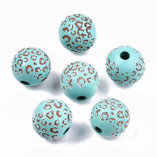 Painted Natural Wood Beads WOOD-T021-53B-06-1
