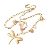 304 Stainless Steel Dragonfly Flower Bowknot Pendant Necklaces for Women SA-CBA364C-02G-2