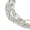 304 Stainless Steel Cable Chain Multi-strand Bracelets STAS-A051-05P-3