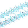Baking Paint Electroplate Transparent Glass Beads Strands EGLA-N017-07-A02-1