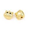 Brass Pave Cubic Zirconia Beads KK-A292-01G-2