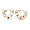 Heart Cubic Zirconia Hoop Earrings EJEW-M216-07B-2