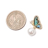 3Pcs 3 Sizes Natural Paua Shell with Round White Shell Pearl Pendants PALLOY-JF05085-2