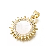 Brass Micro Pave Clear Cubic Zirconia Pendants CU-CBAF50C-19G-2