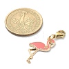 Alloy Enamel Flamingo Pendant Decotations HJEW-JM01215-3