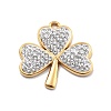 304 Stainless Steel Polymer Clay Rhinestone Pendants RESI-R155-012G-07-1
