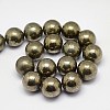 Natural Pyrite Beads Strands G-L031-14mm-01-3