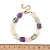 Square Natural Rose Quartz & Quartz Crystal & Citrine & Peridot & Amethyst Beaded Bracelets for Women BJEW-JB13782-4