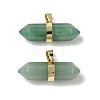 Natural Green Aventurine Double Terminal Pointed Pendants G-NH0001-15G-04-1
