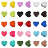 60Pcs 15 Colors Heart Spray Painted Alloy Beads FIND-CA0008-02-1
