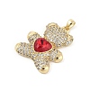 Brass Micro Pave Cubic Zirconia Pendants KK-P300-03G-01-2