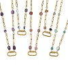 Natural Mixed Stone Nuggets Beaded Chain Necklaces NJEW-JN06508-2