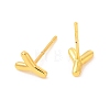 Brass Hollow Out Initial Letter Stud Earrings for Women EJEW-A044-01G-Y-2