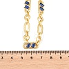 7MM Brass Pave Cubic Zirconia Figaro Chain Necklaces NJEW-D324-05G-06-2