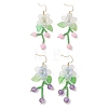 Flower Glass Seed Beads Dangle Earrings EJEW-MZ00663-2