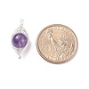Natural Stone Copper Wire Wrapped Connector Charms X-PALLOY-JF01377-01-5