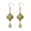 Lantern 304 Stainless Steel Synthetic Imperial Jasper Dangle Earrings EJEW-MZ00609-03-1