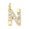 Brass Micro Pave Clear Cubic Zirconia Pendants KK-I476-01G-N-1