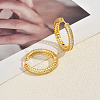 Hollow Brass Clear Cubic Zirconia Hoop Earrings LS-SP8143-5