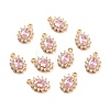 Real 18K Gold Plated Brass Micro Pave Cubic Zirconia Charms ZIRC-Z023-04E-NR-1