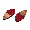 Opaque Resin & Walnut Wood Pendants RESI-N025-031-B04-3