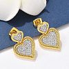 Brass Micro Pave Clear Cubic Zirconia Stud Earrings EJEW-F359-03G-03-5