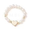 Adjustable Natural Cultured Freshwater Pearl Finger Rings for Women RJEW-JR00994-2