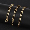 Ion Plating(IP) 304 Stainless Steel Paperclip Chain Necklace for Women X-NJEW-C011-03G-4