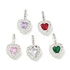Brass Micro Pave Cubic Zirconia Pendants KK-Z139-05S-1
